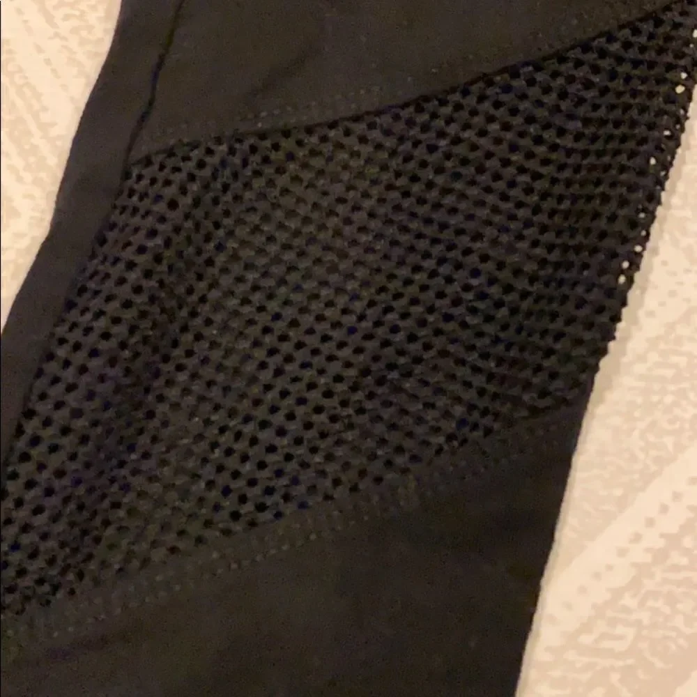 Flowers By Zoe Black Mesh Little Girls Leggings